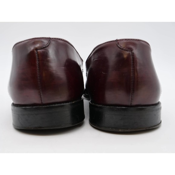 Johnston Murphy Tassel Loafer Mens 11 Burgundy Leather Kilt Brogue Dress Shoes - Picture 10 of 12